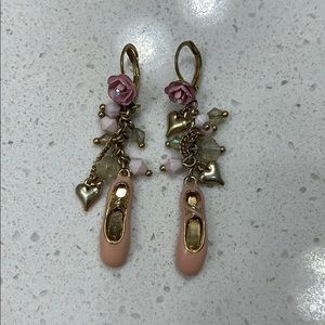 Betsy Johnson Ballet slipper earrings